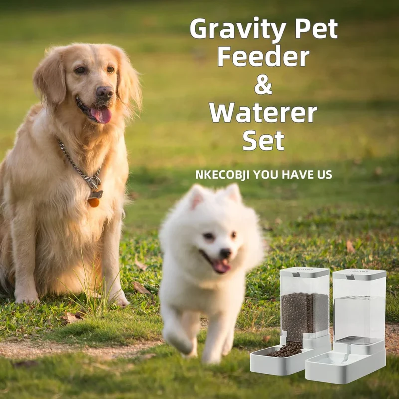 Gravity Pet Feeder and Water Dispenser Set - Image 2